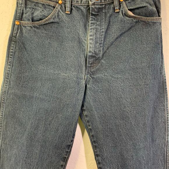 WRANGLER X NASTY GAL‎ Jeans 33 X 26 Cotton Denim Cropped Raw Hem Straight Leg - Picture 4 of 12